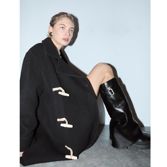 BLOGGER'S FAVE! Zara Wool Coat Black NWT - Limited Editionion - Picture 14 of 15